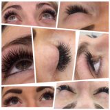 Collage image of eye lashes